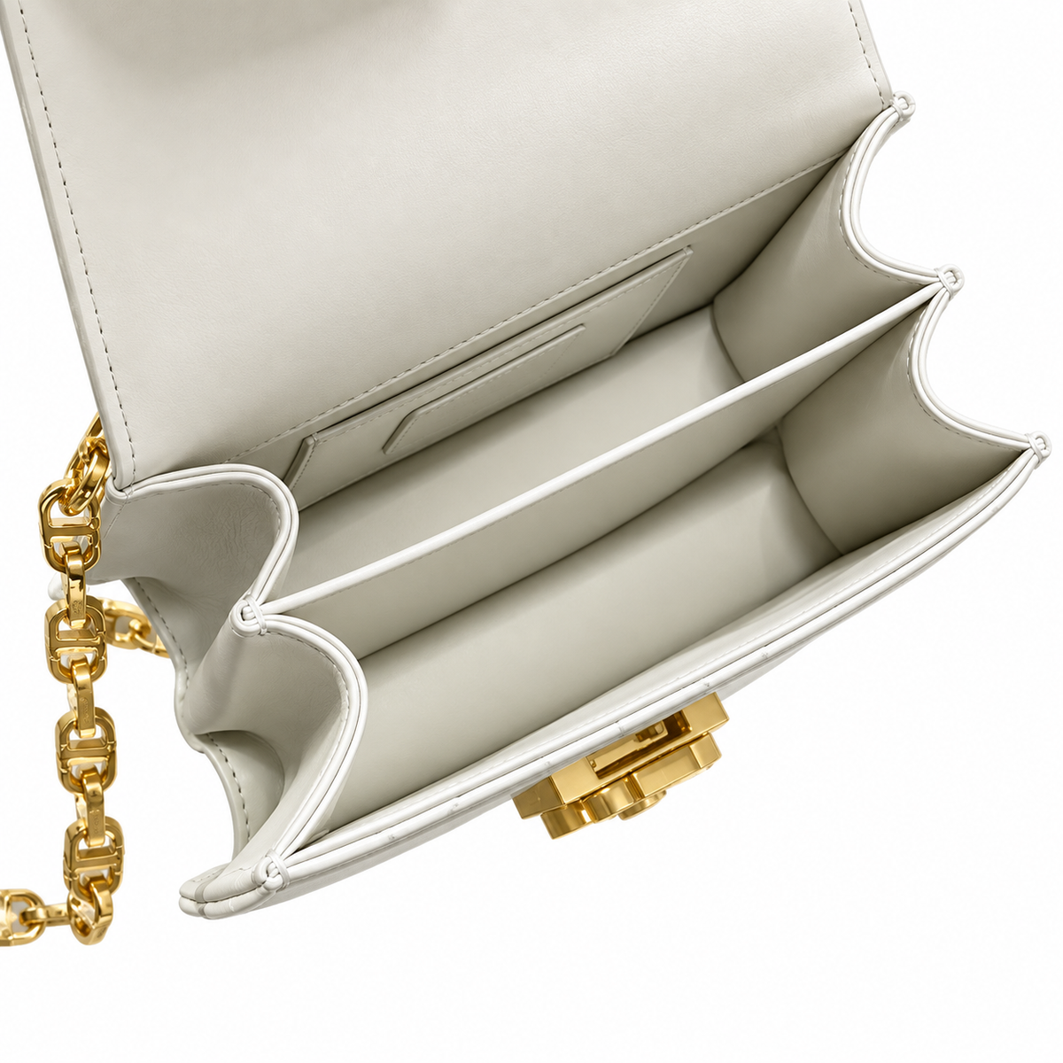 Dior White Caro Cannage Pearl CD Lock Bag