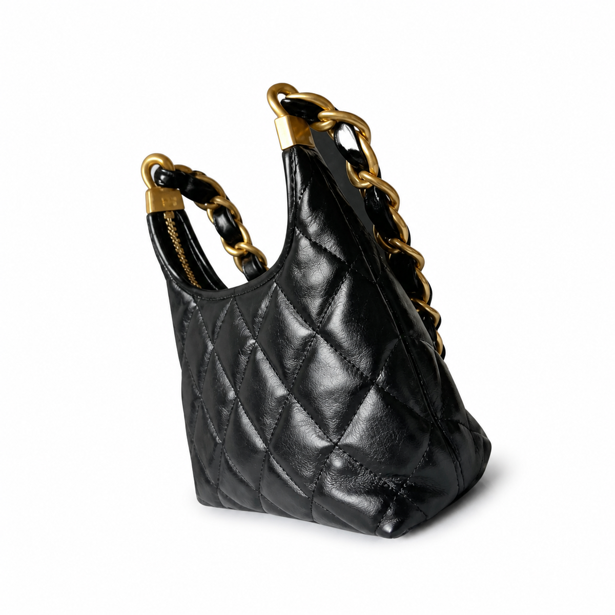 Chanel Black Quilted Hobo Bag