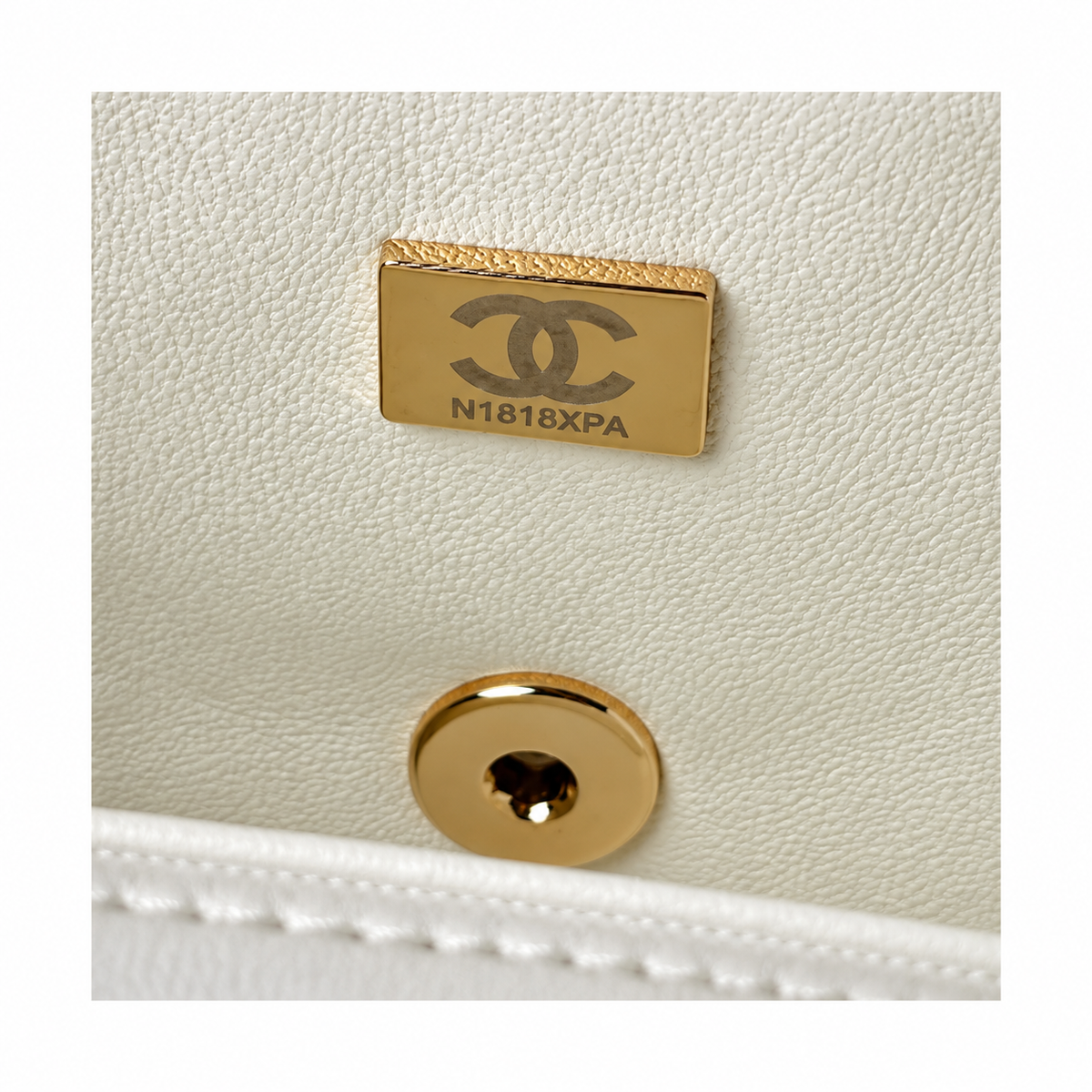 Chanel White Quilted Top Handle Flap Bag with Doll Charm