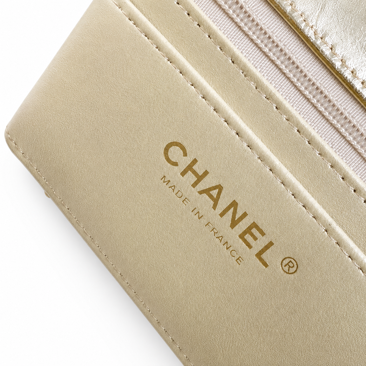 Chanel 2.55 Reissue Mini Flap Bag in Champagne Gold Metallic Leather