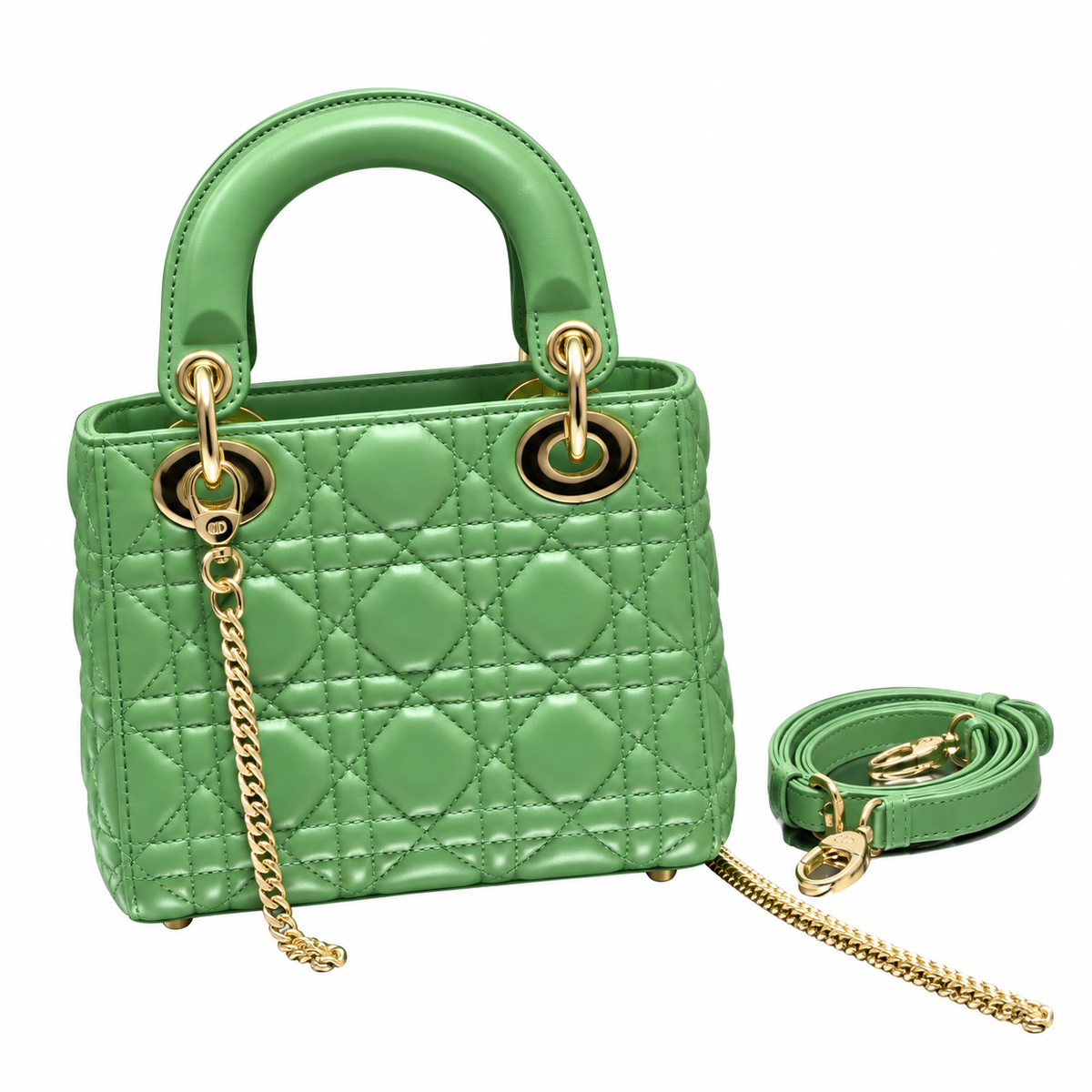 Dior Mini Lady Dior Cannage Bag in Green