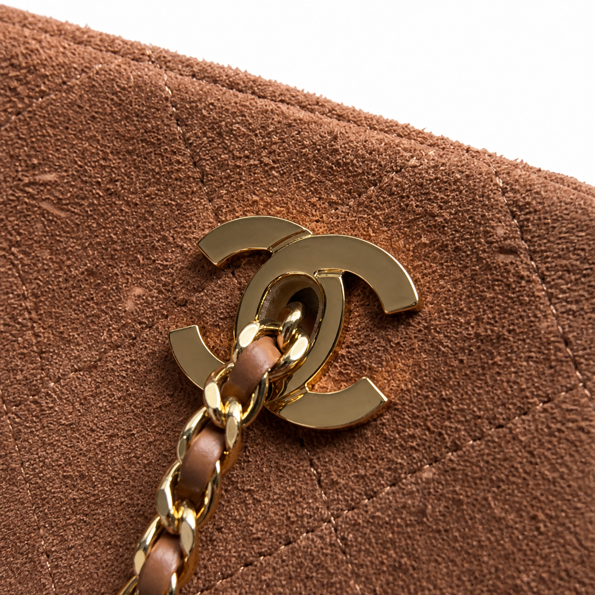 Chanel Brown Quilted Chain Shoulder Bag