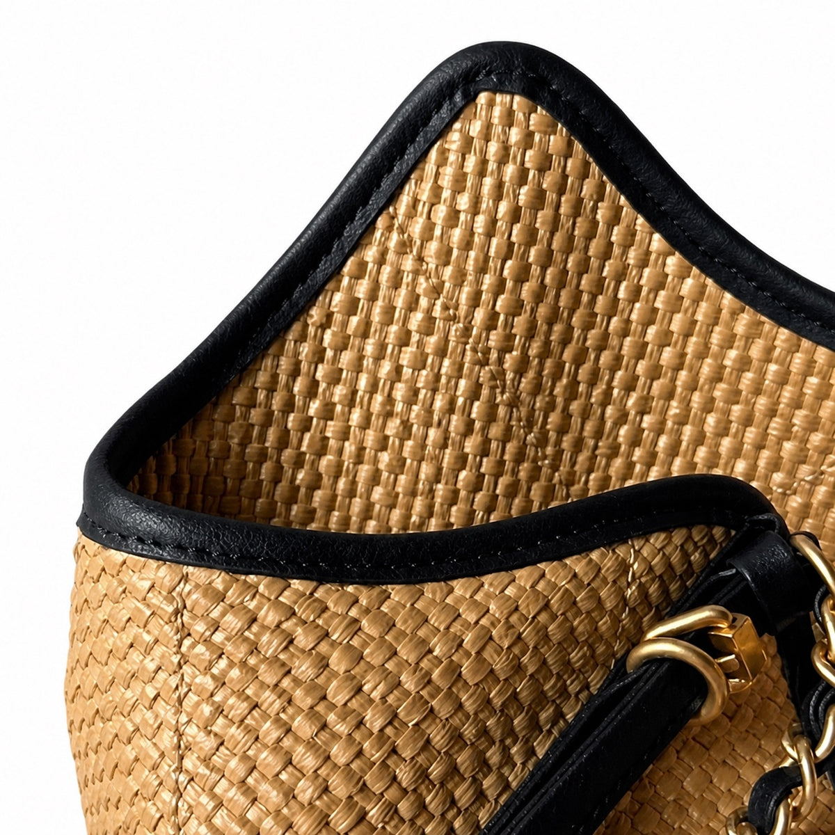Chanel Quilted Tote Bag with Leather-Woven Chain Strap