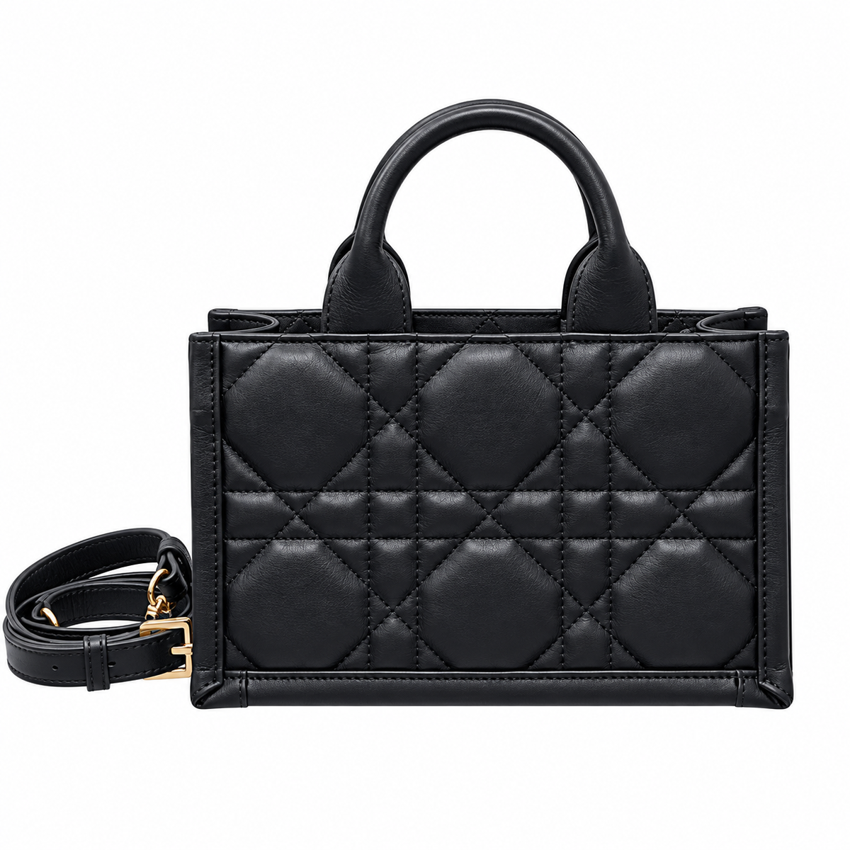 Dior Lady D-Joy Bag in Black Cannage Leather with Gold CD Charm