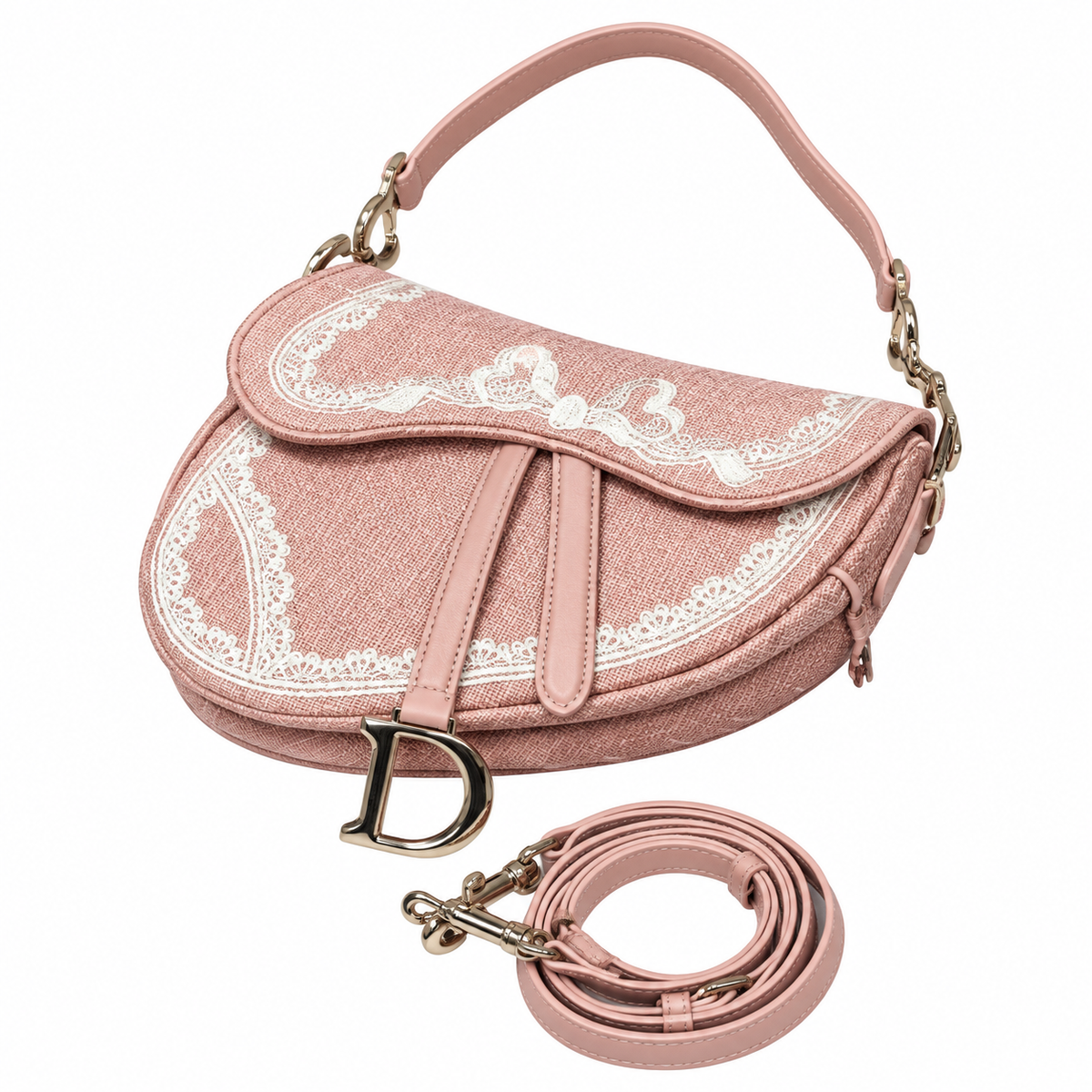 Dior Quilted Cannage Flap Shoulder Bag with Adjustable Strap
