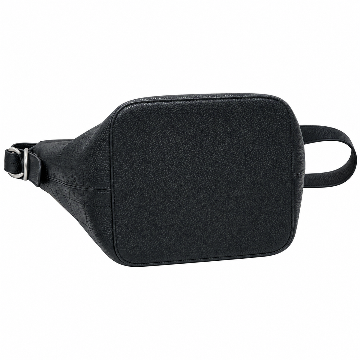 Dior Cannage Grained Leather Large Hobo Bag with Oval Medallion in Black