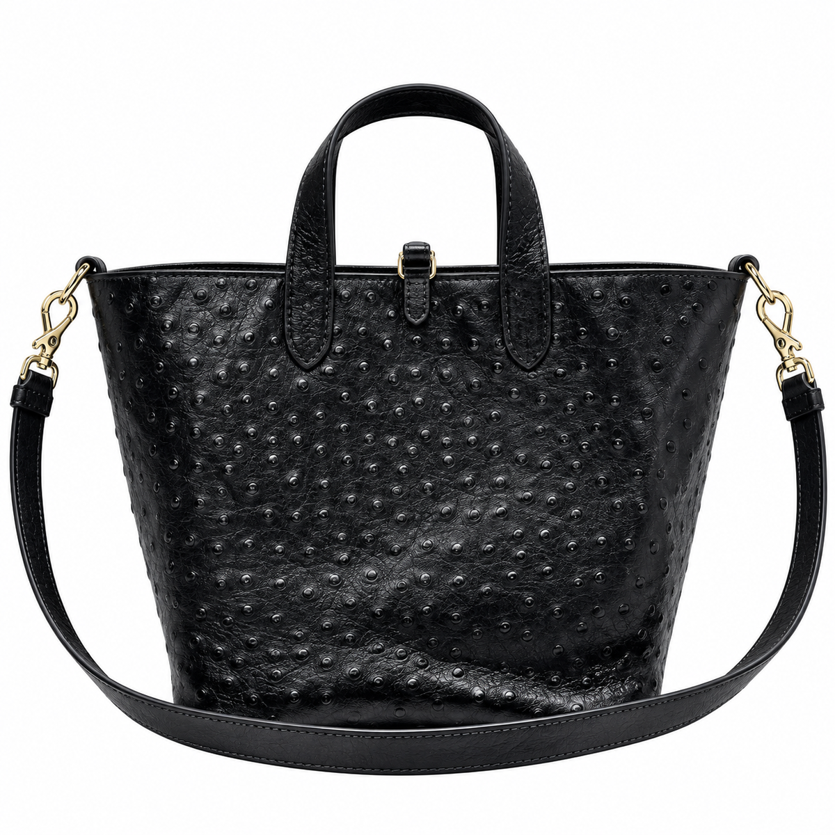 Dior Toujours Mini Tote in Black Ostrich-Embossed Leather with CD Charm
