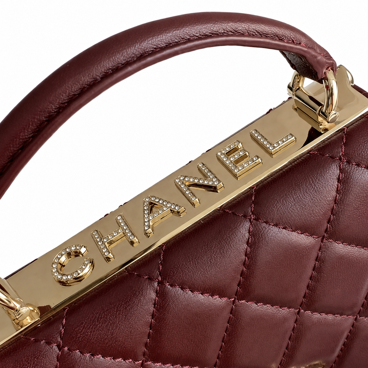 Chanel Quilted Leather Chain Clutch Bag