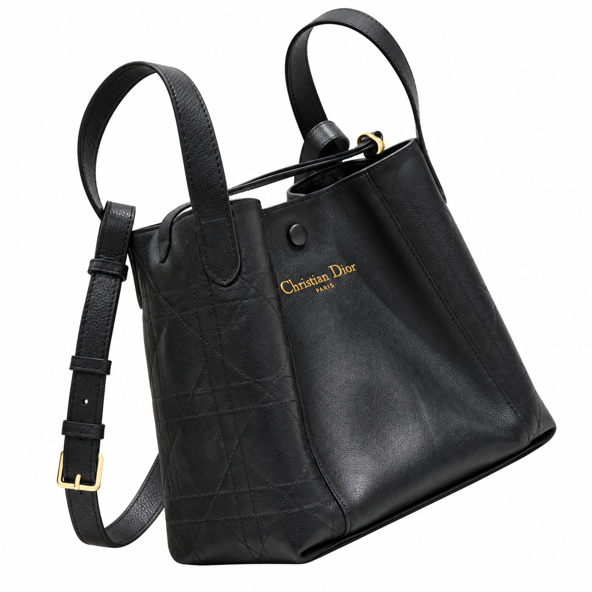 Dior Toujours Small Tote Bag in Black with Christian Dior Logo