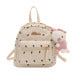 Bow Print Mini Backpack with Plush Charm