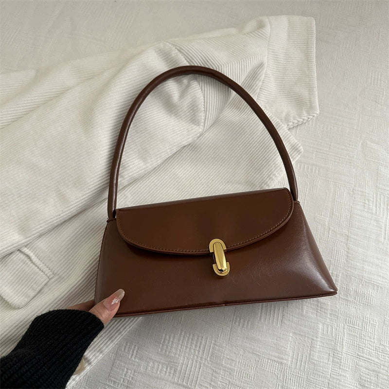 Brown Leather Flap Shoulder Bag