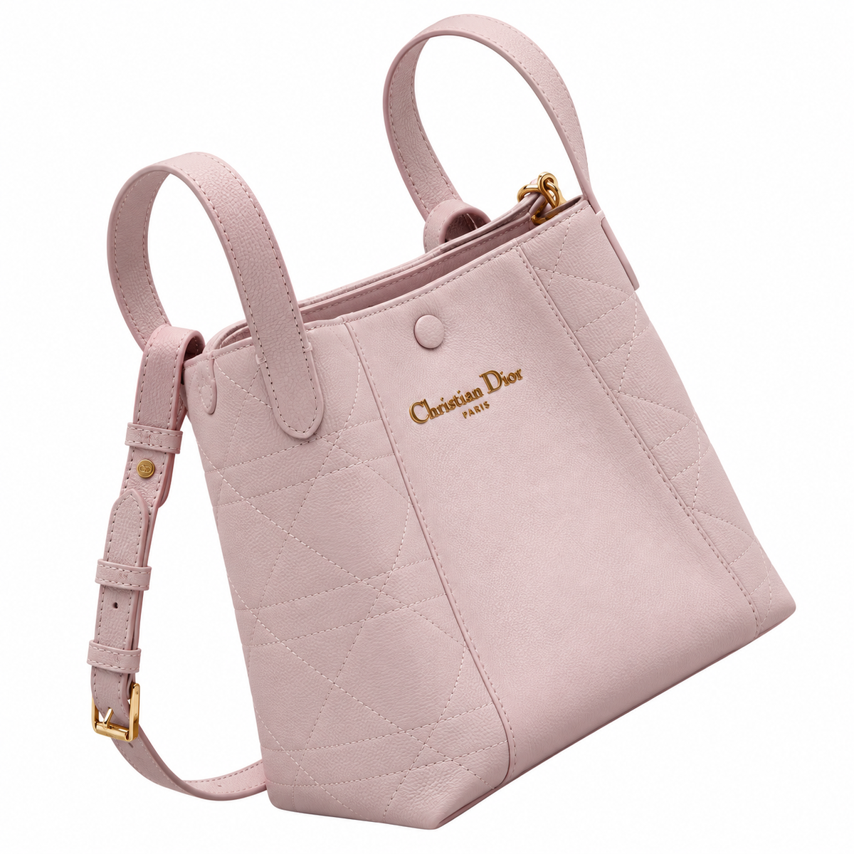 Dior Toujours Small Tote Bag in Blush Pink with Christian Dior Logo