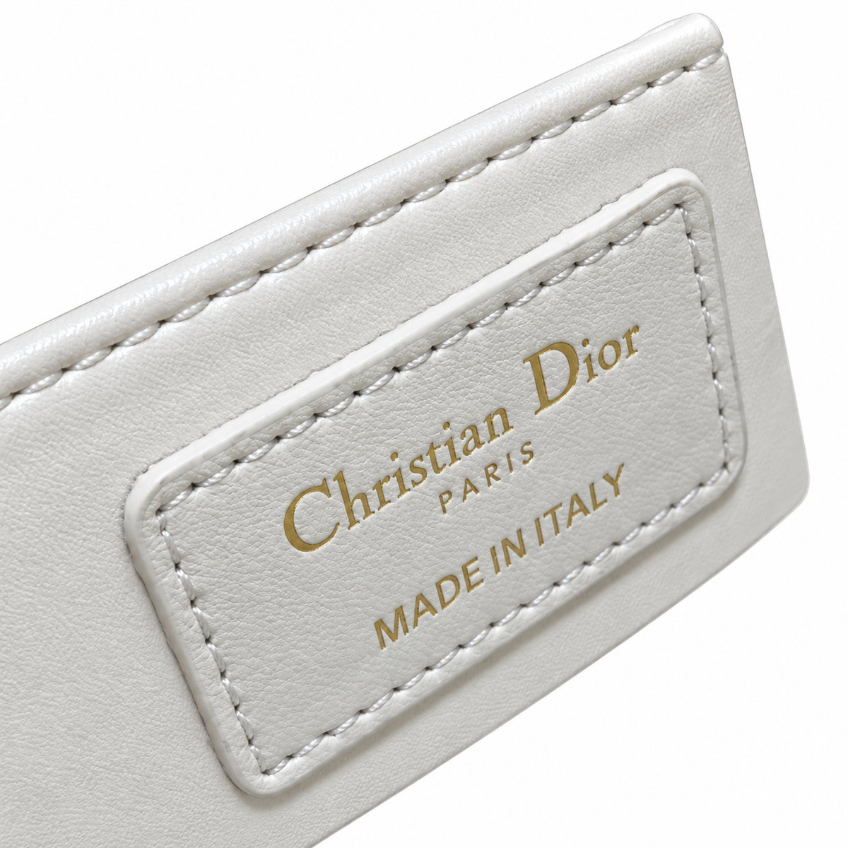 Dior White Caro Cannage Pearl CD Lock Bag