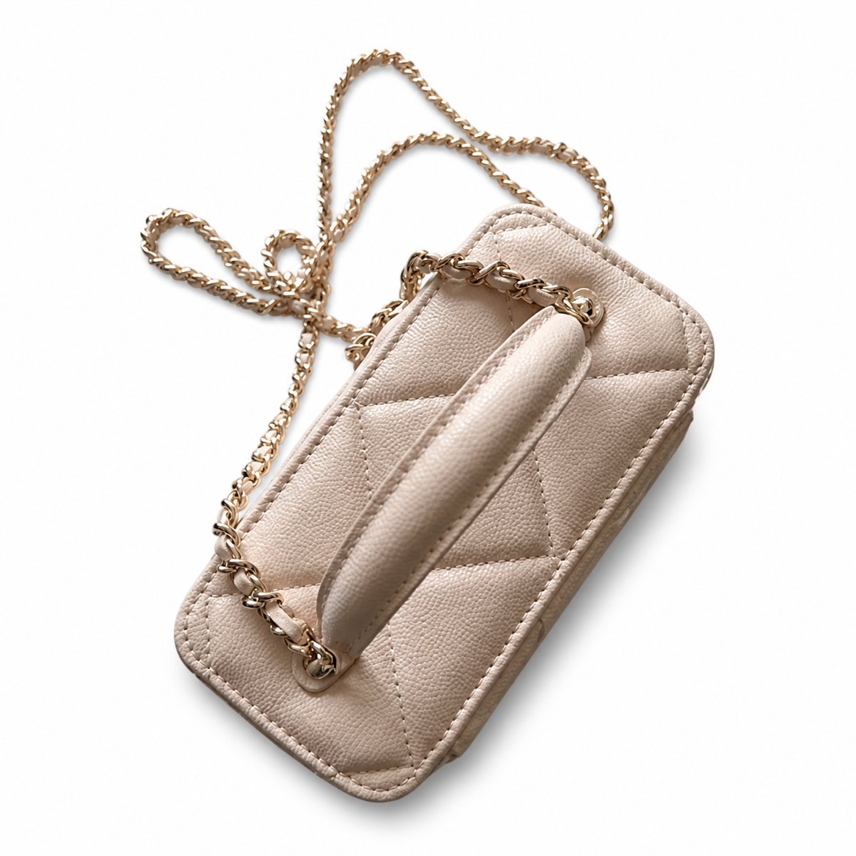 Chanel Cream Quilted Mini Vanity Bag
