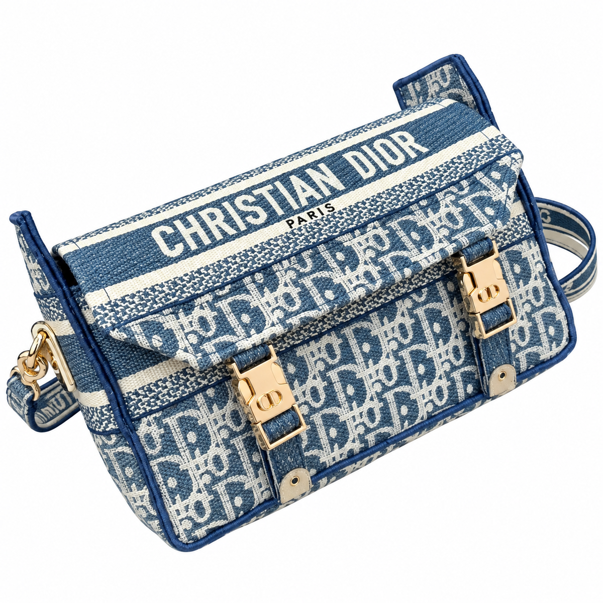 Dior Hit the Road Bag in Blue Oblique Jacquard with Christian Dior Paris Logo