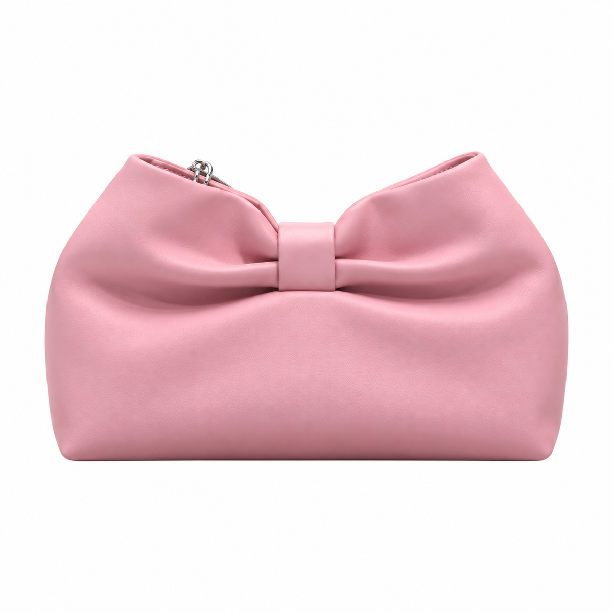 Dior Bow Bag in Baby Pink Matte Lambskin with Silver Chain Strap