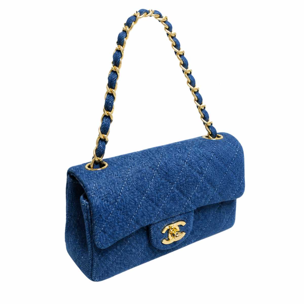 Chanel Blue Quilted Flap Chain Bag