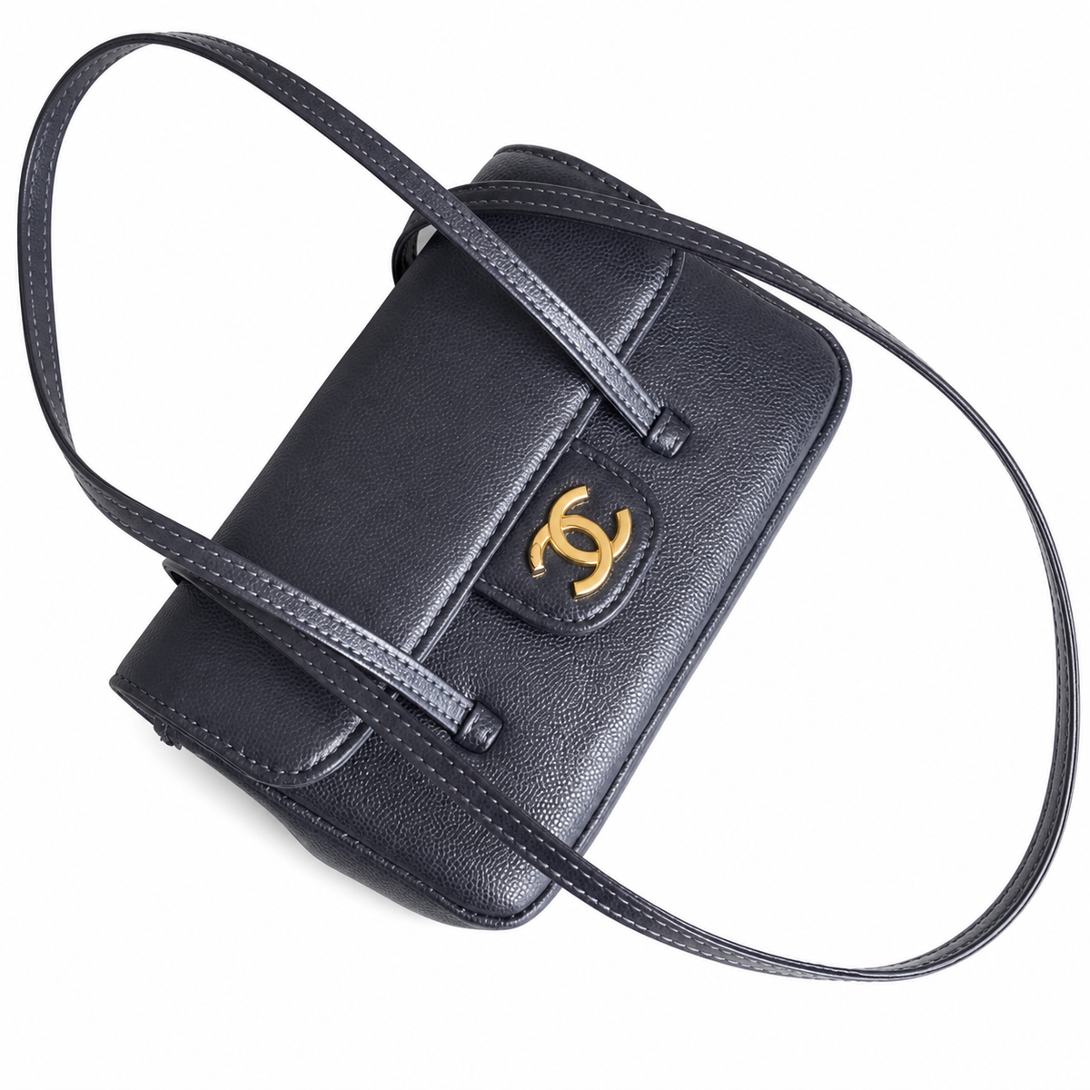 Chanel Black Textured Flap Crossbody Bag