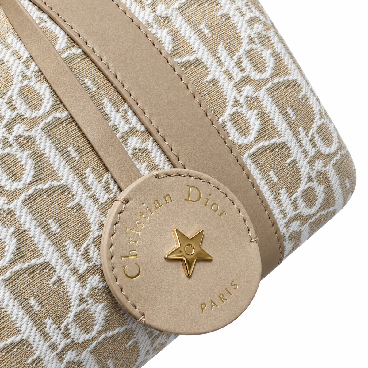 Dior Beige Oblique Jacquard Boston Bag
