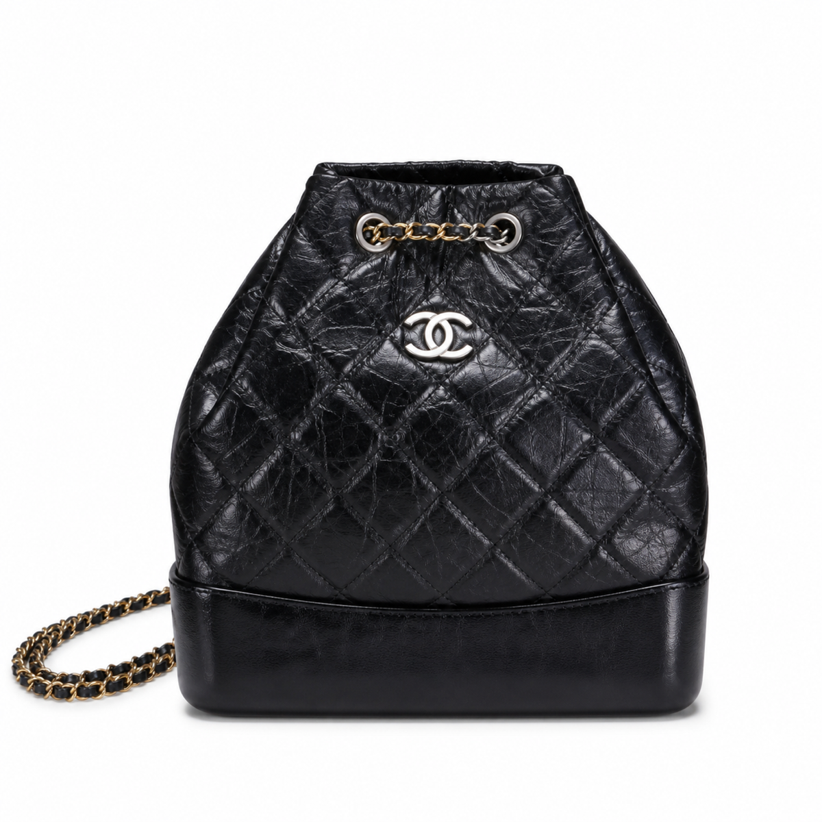 Chanel Black Quilted Chain Backpack