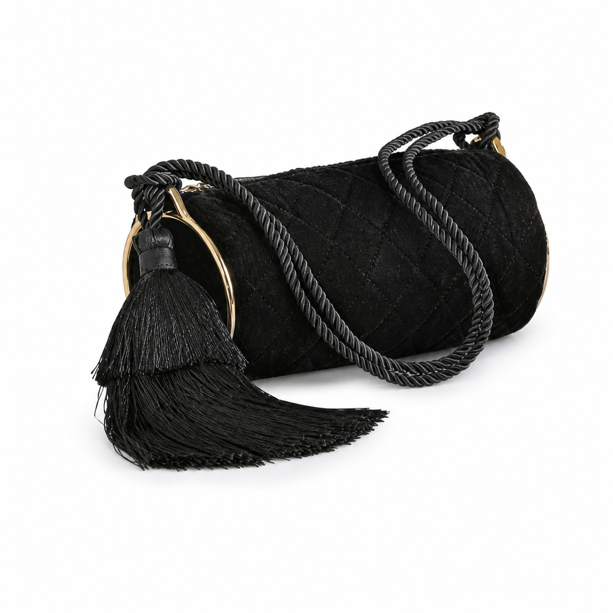 Chanel Black Quilted Cylinder Shoulder Bag