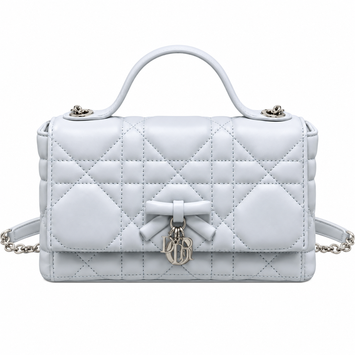Dior Quilted Cannage Convertible Crossbody Bag with Top Handle