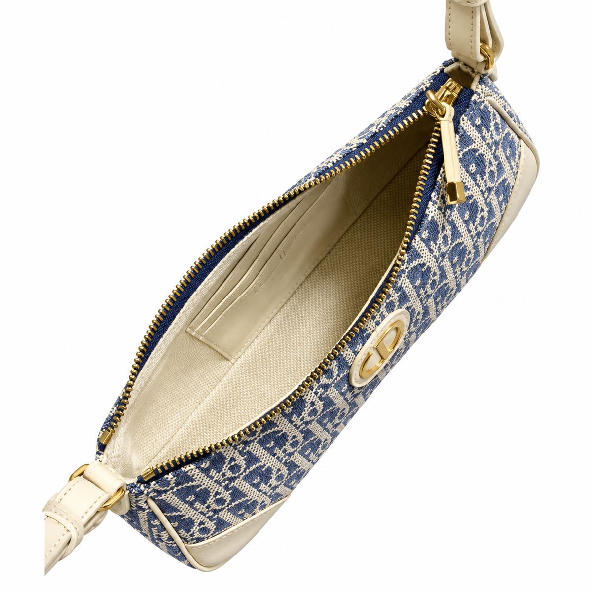 Dior 30 Montaigne Oblique Jacquard Zip Pochette with Adjustable Strap