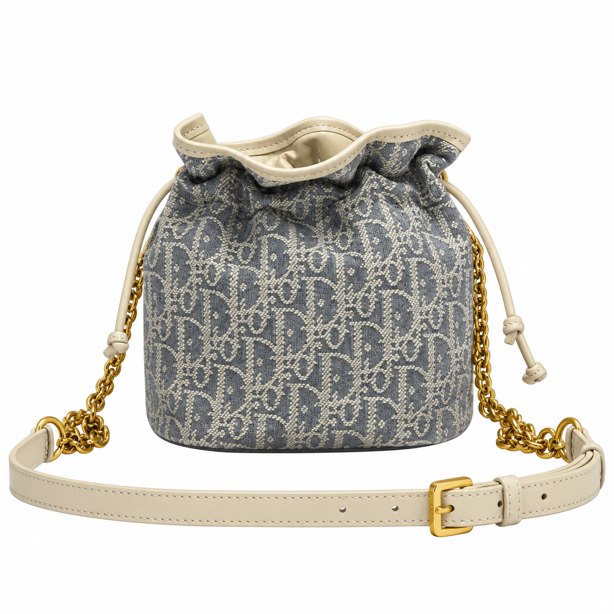 Dior Mini Oblique Jacquard Drawstring Bucket Bag