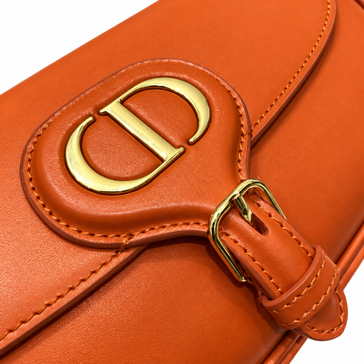 Dior Orange Leather Bobby Flap Bag