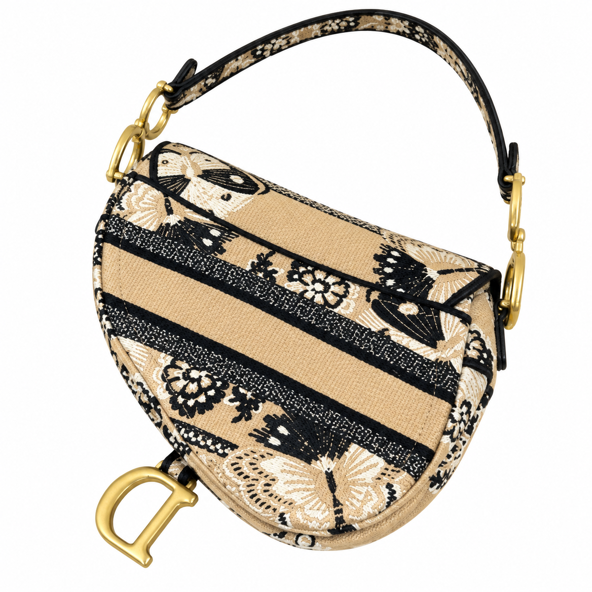 Dior Quilted Cannage Flap Shoulder Bag with Adjustable Strap