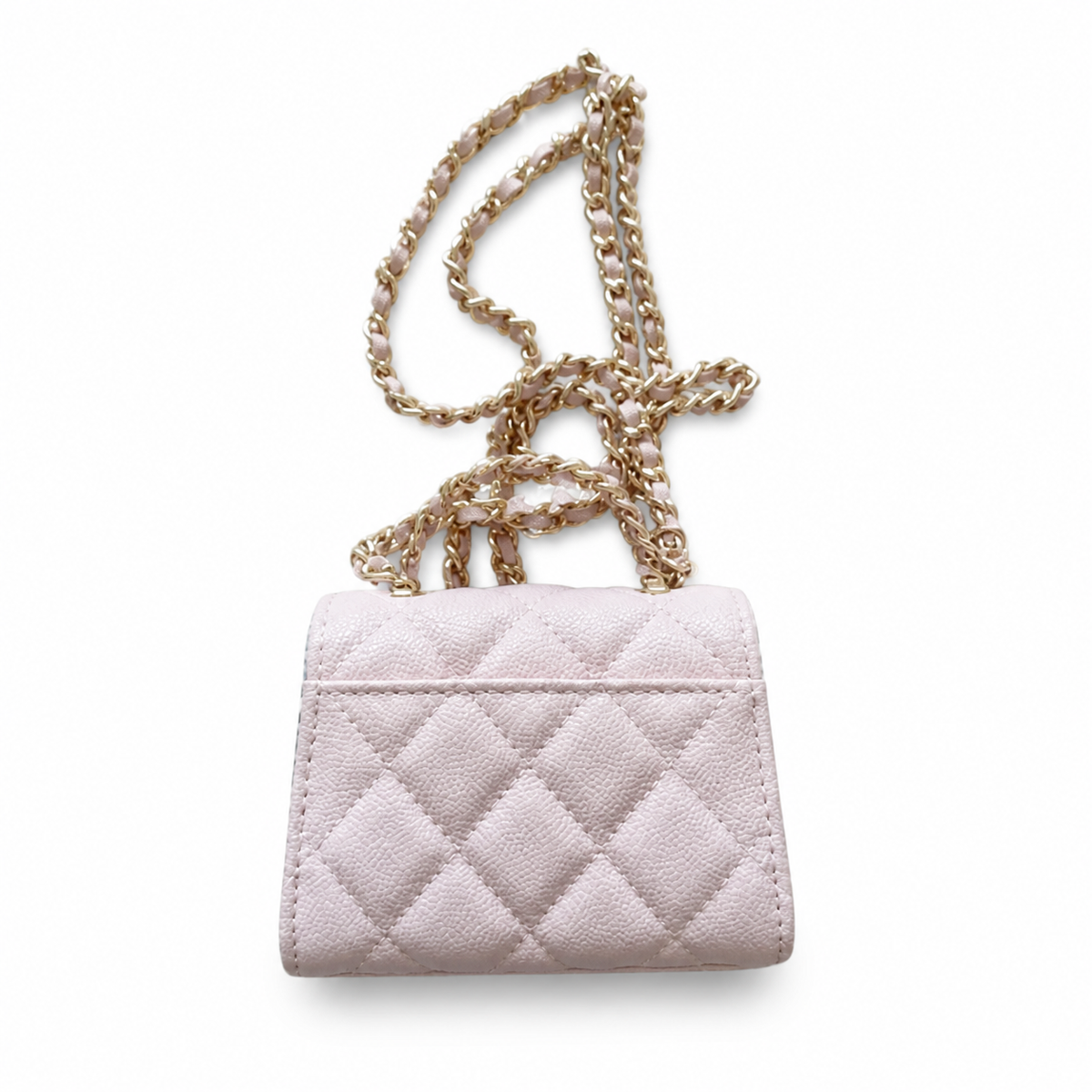 Chanel Pale Pink Quilted Mini Chain Bag