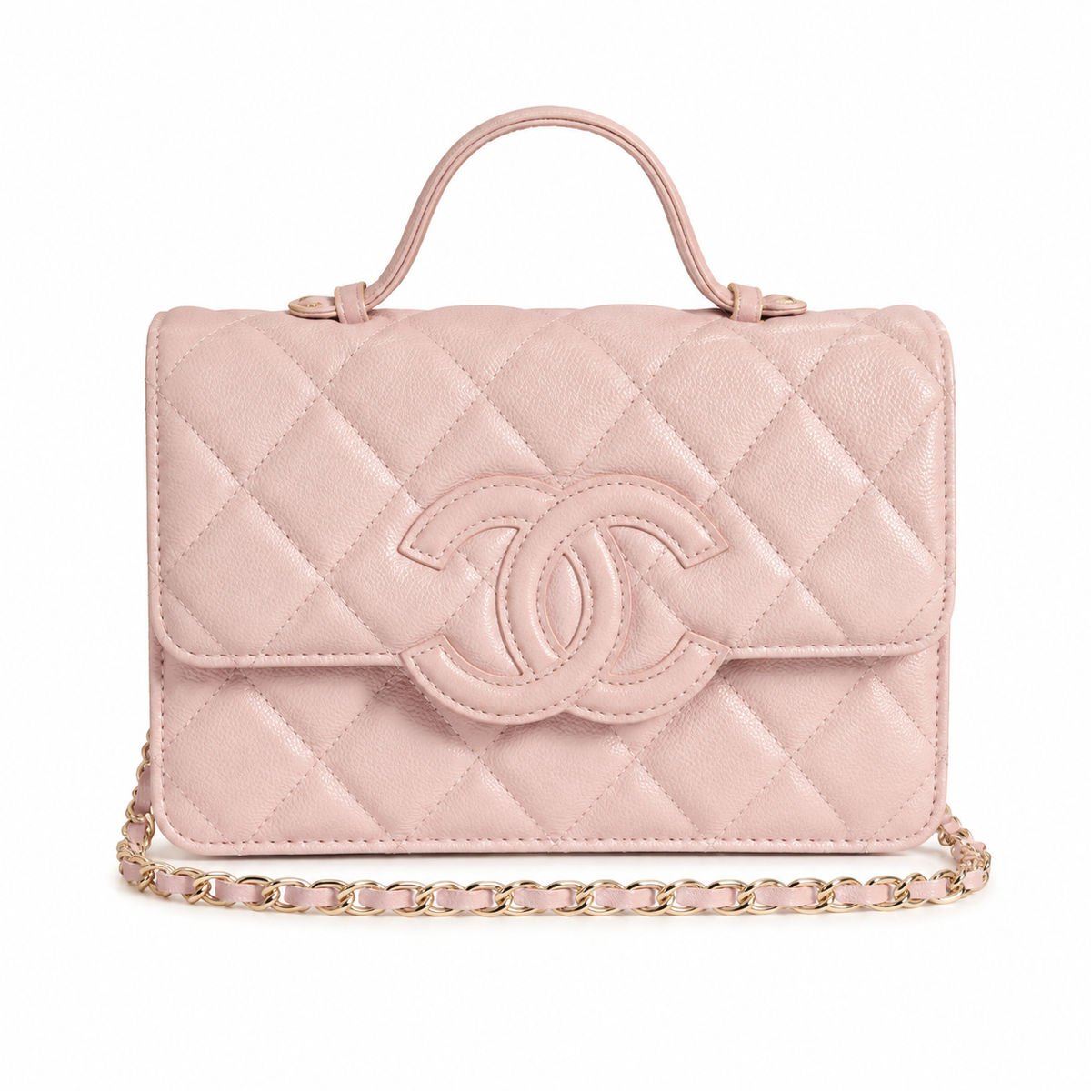 Chanel Structured Quilted Top Handle Bag