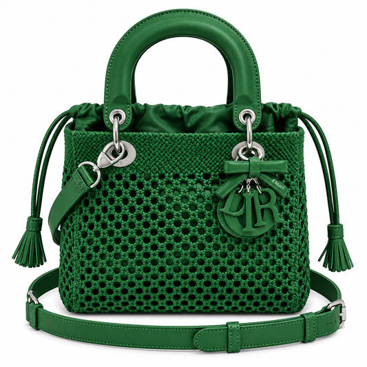 Lady Dior Medium Wicker Bag in Grass Green