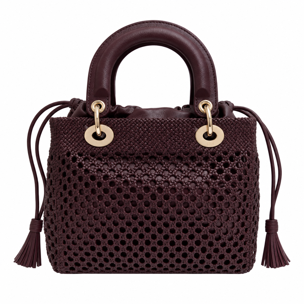 Lady Dior Medium Wicker Bag in Bordeaux