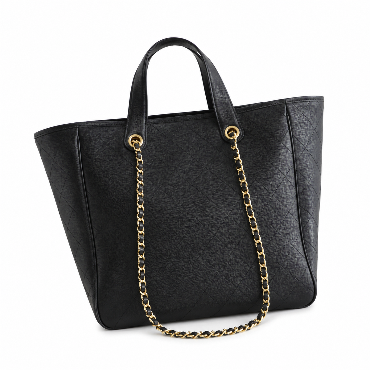 Chanel Diamond Quilted Chain Tote