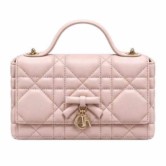 Dior Quilted Cannage Convertible Crossbody Bag with Top Handle