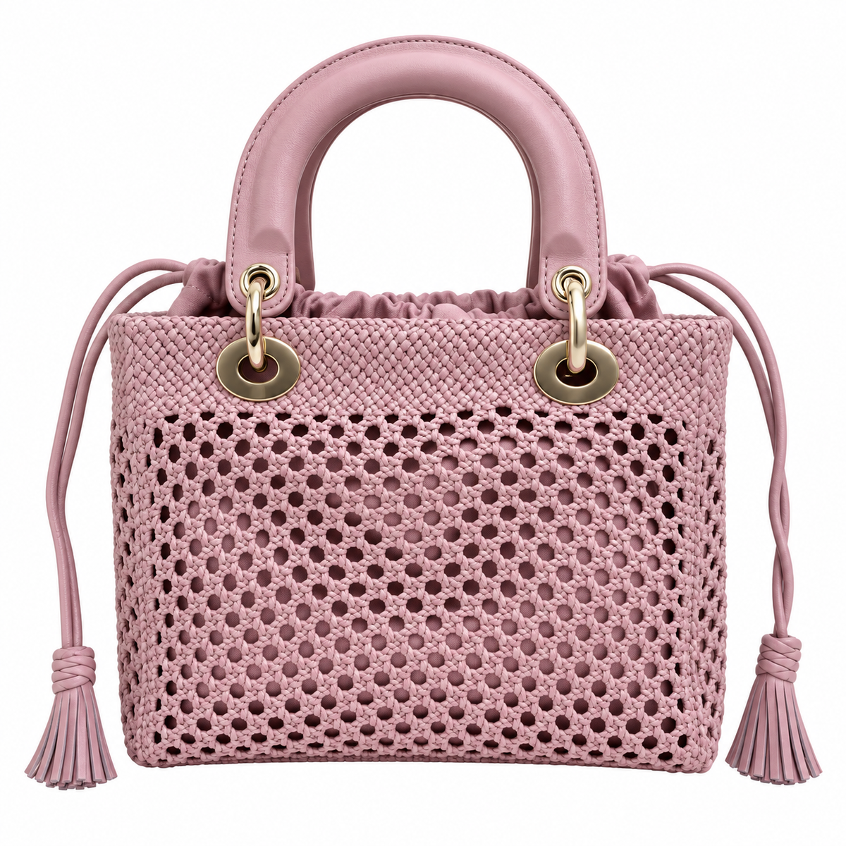 Lady Dior Medium Wicker Bag in Blush Pink