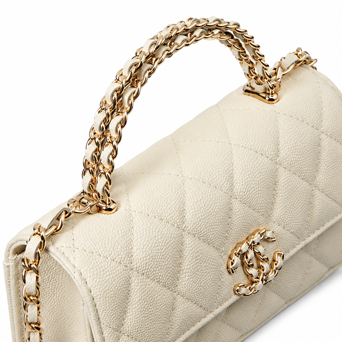 Chanel Quilted Compact Chain Shoulder Bag