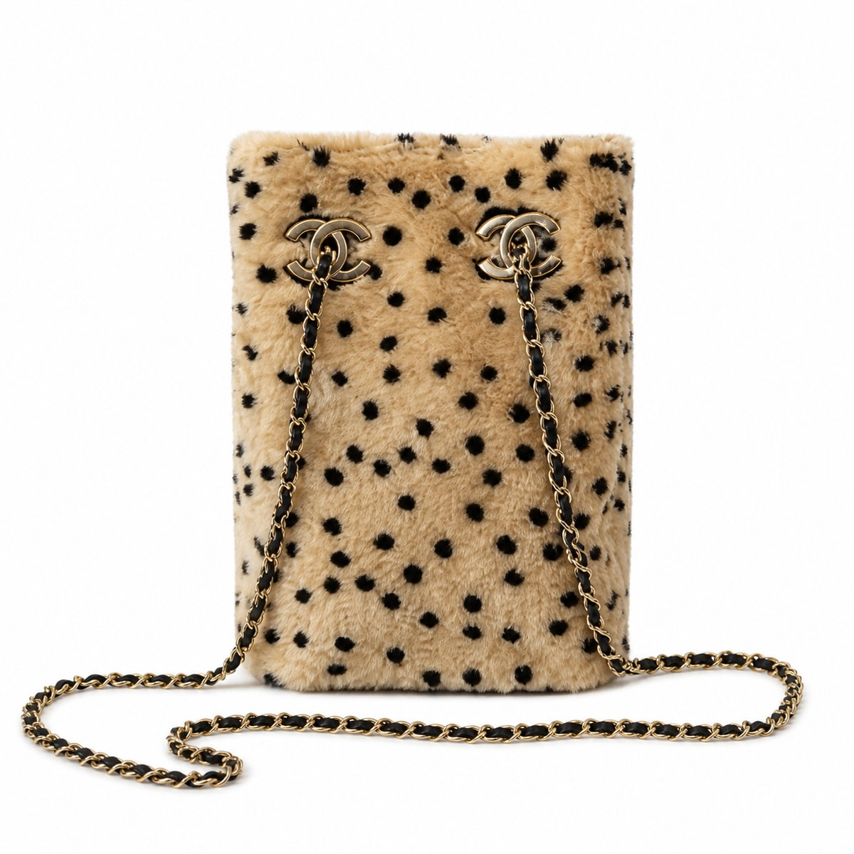 Chanel Spotted Fuzzy Bucket Bag