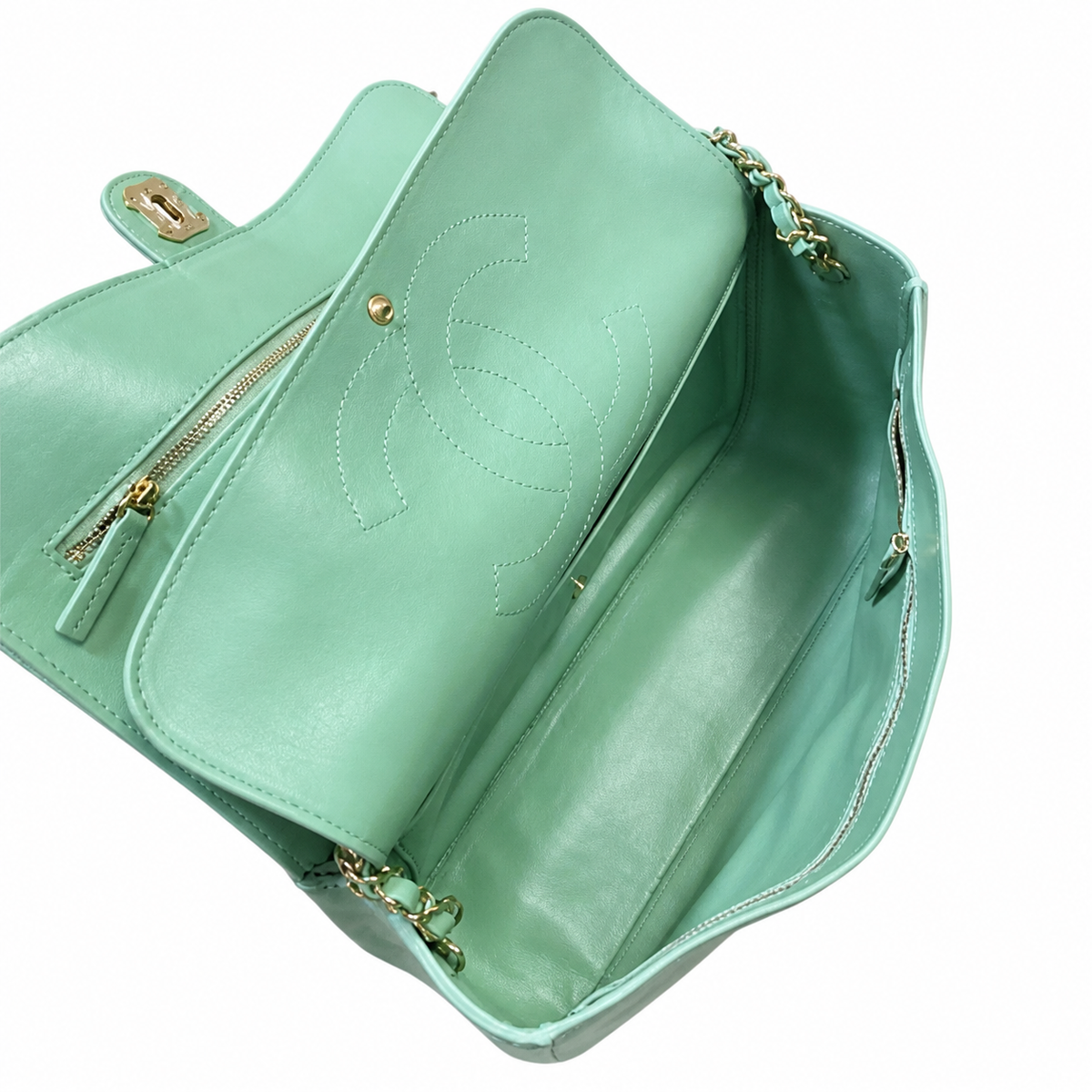 Chanel Mint Quilted Flap Shoulder Bag