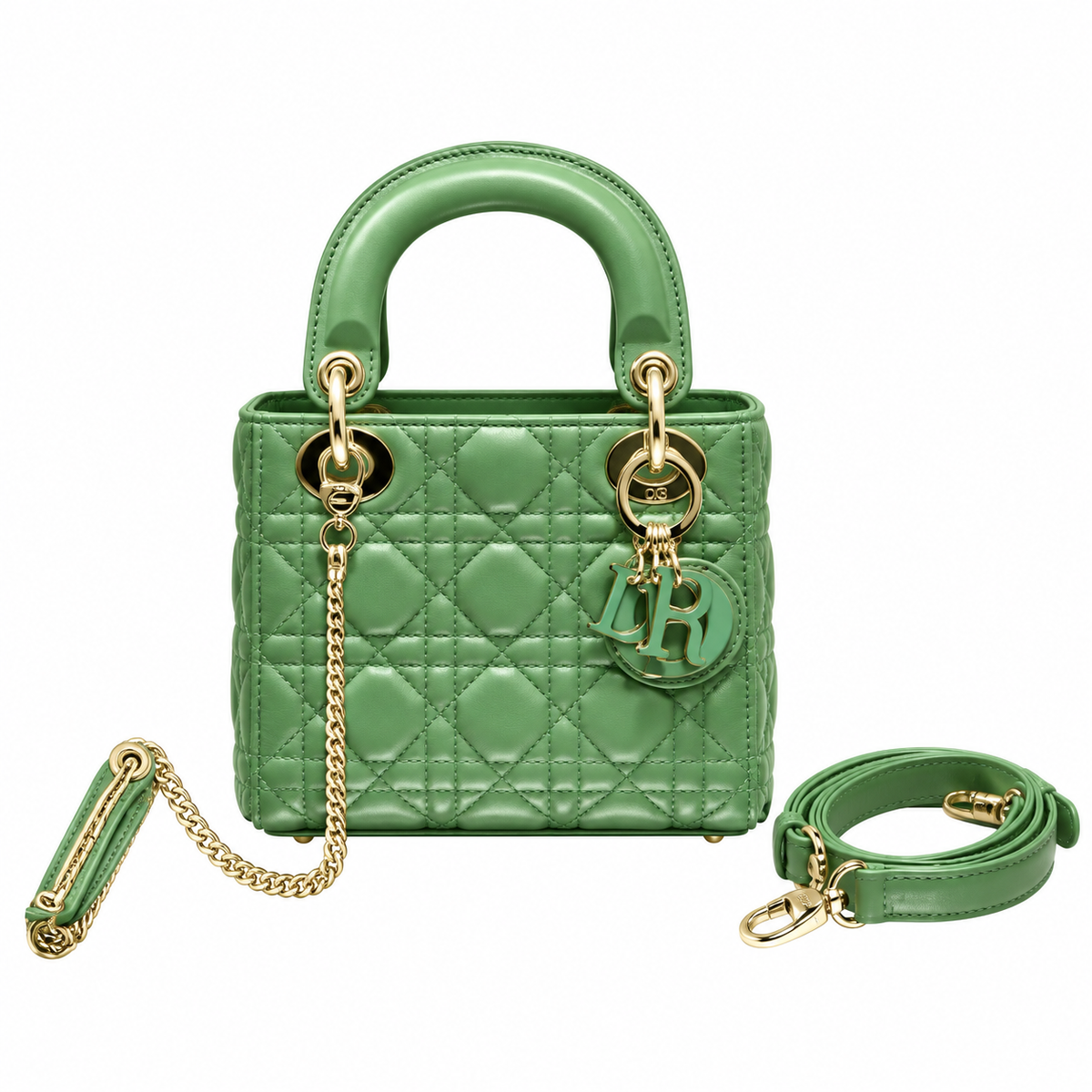 Dior Mini Lady Dior Cannage Bag in Green
