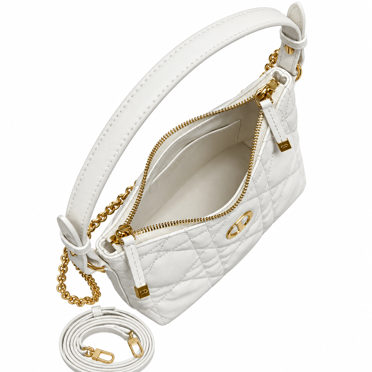 Dior Quilted Cannage Convertible Shoulder Bag with Top Handle