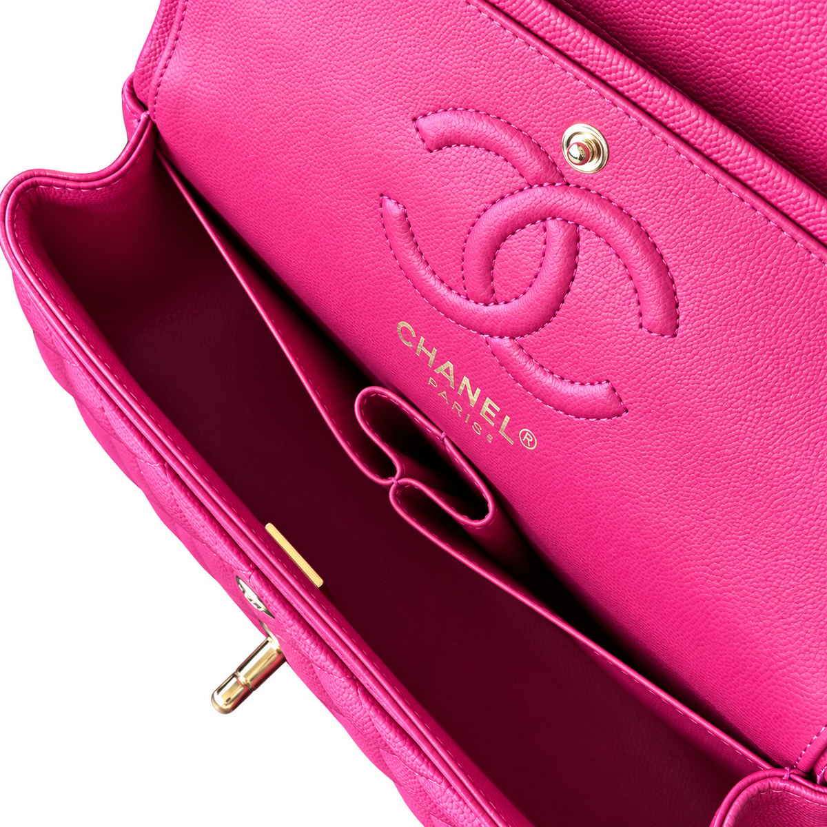 Chanel Fuchsia Caviar Quilted Mini Classic Flap Bag