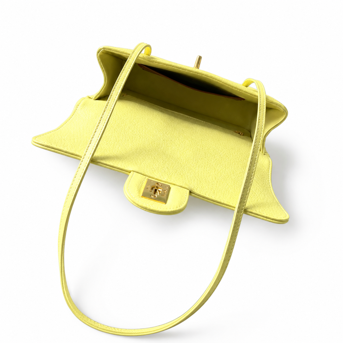Chanel Yellow Textured Flap Shoulder Bag