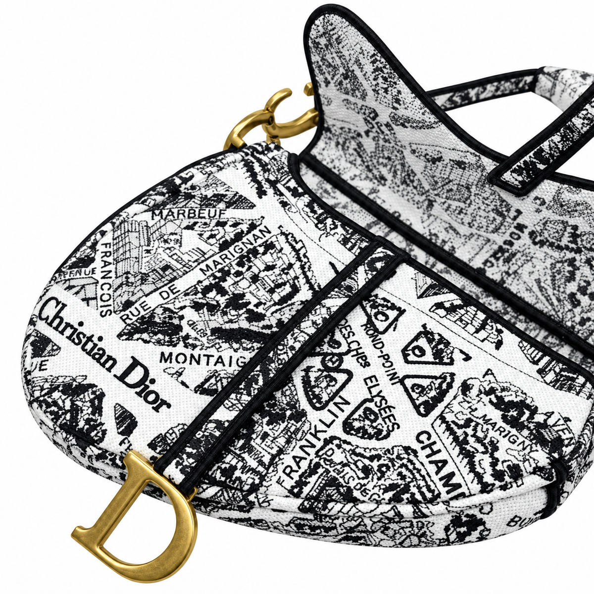 Dior Quilted Cannage Flap Shoulder Bag with Adjustable Strap