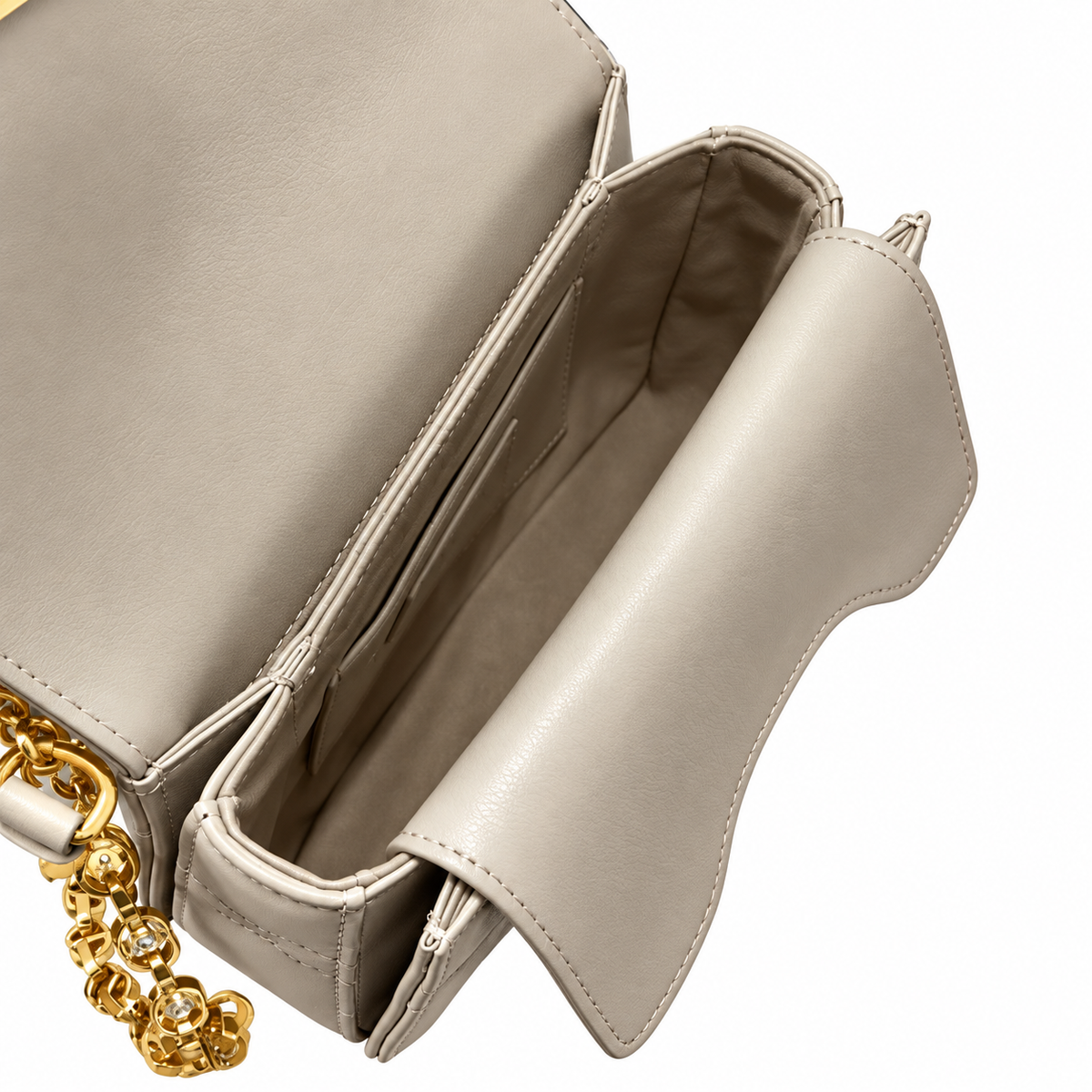 Dior Small Jouis Flap Bag in Greige with Pearl Chain Strap