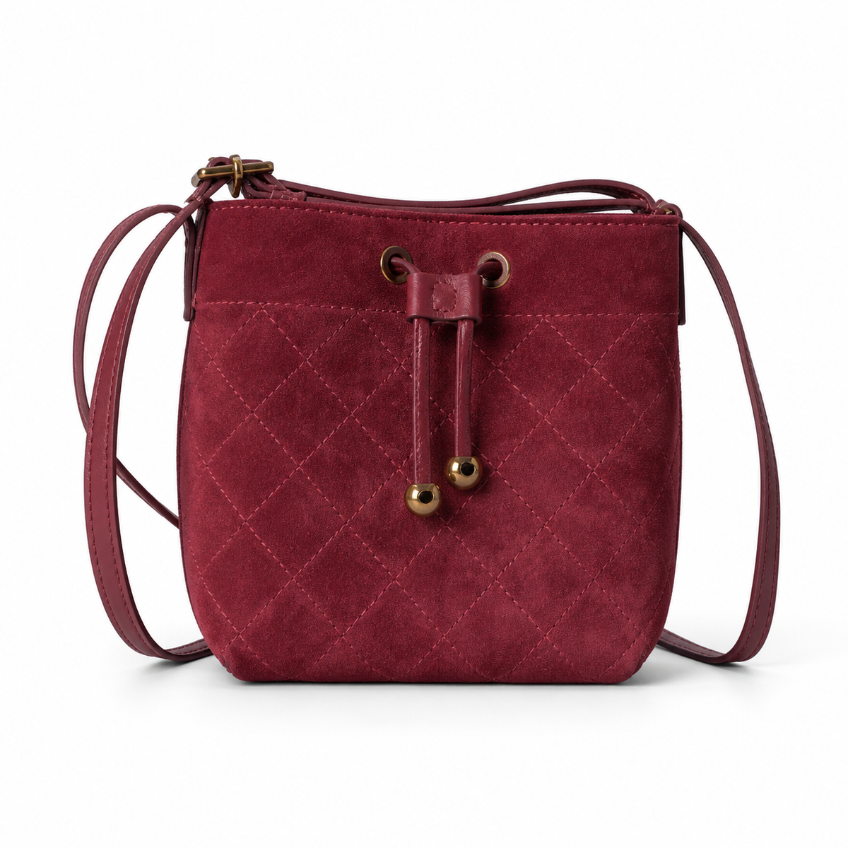 Chanel Burgundy Quilted Bucket Bag