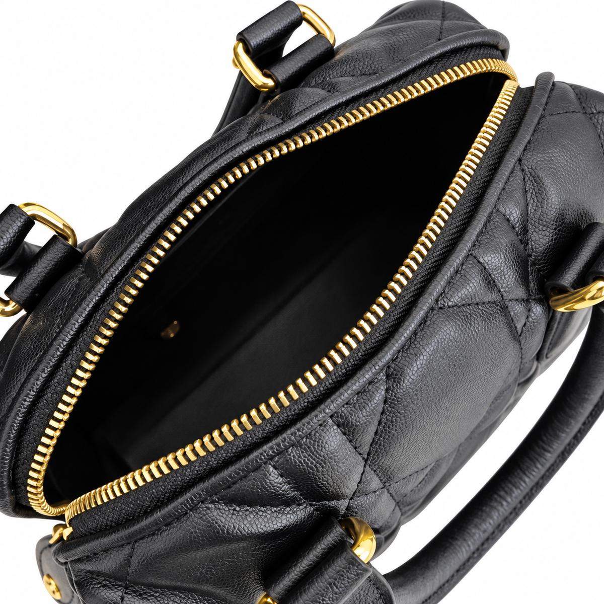 Dior Black Cannage Quilted Boston Bag