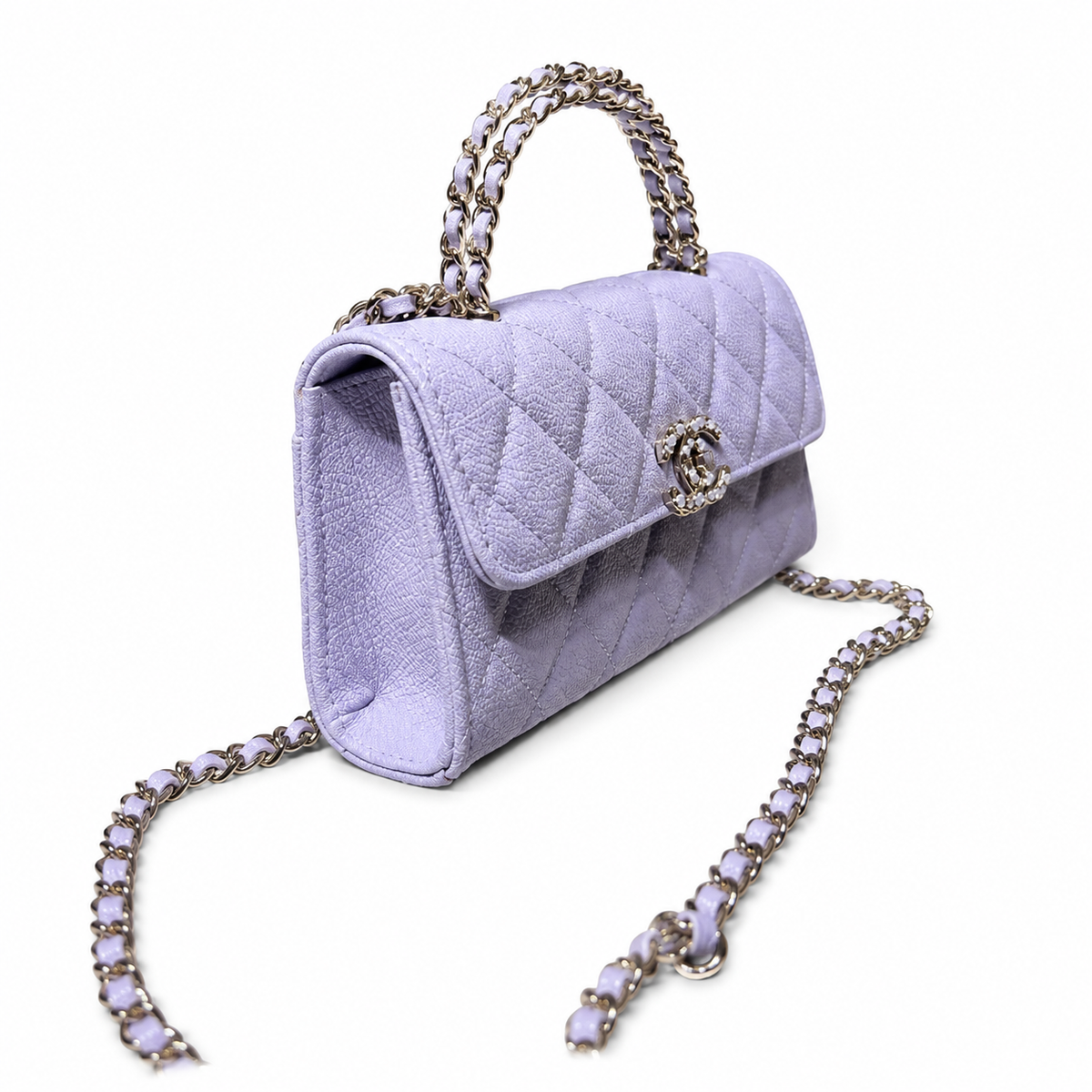 Chanel Quilted Leather Chain Crossbody Bag