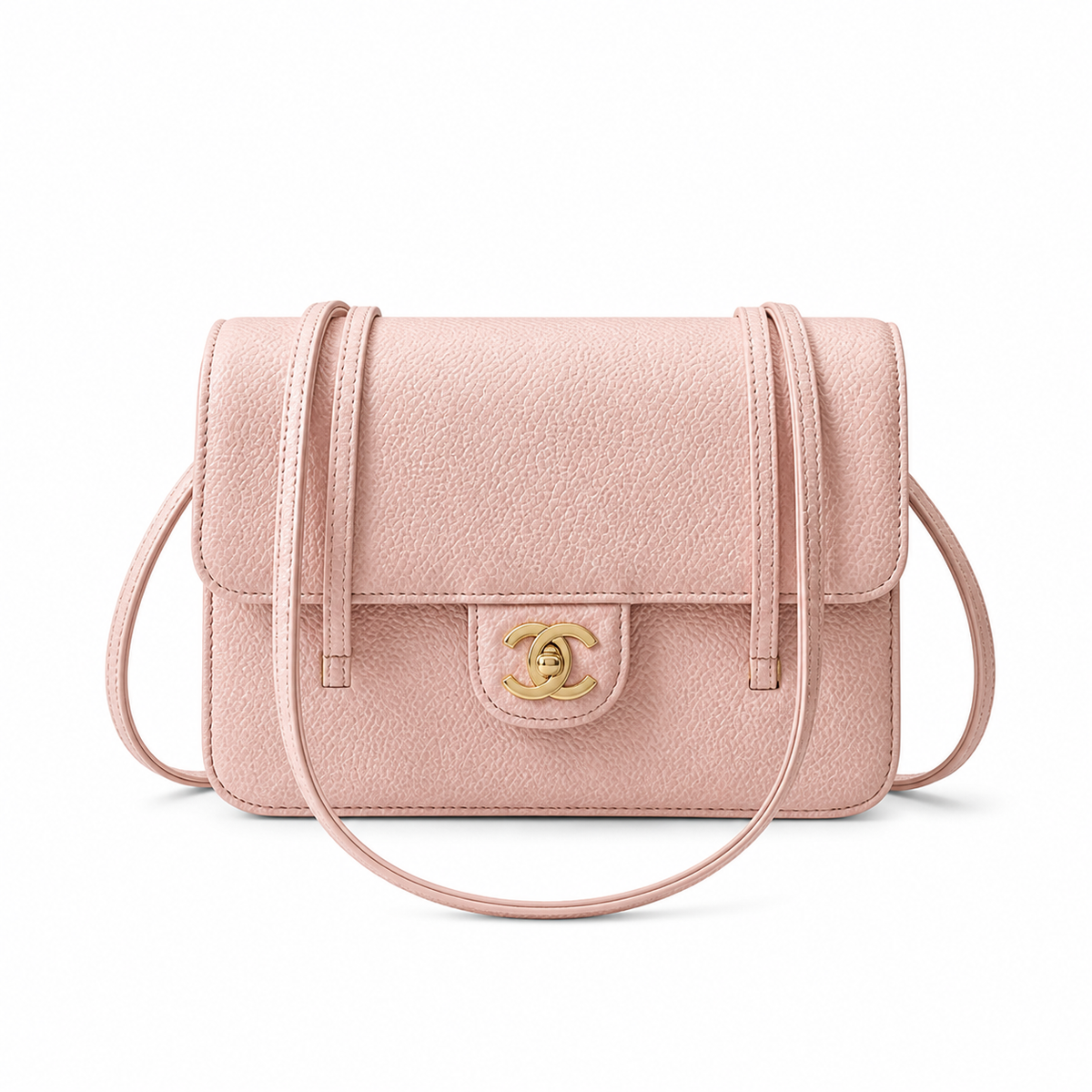 Chanel Pink Textured Flap Shoulder Bag